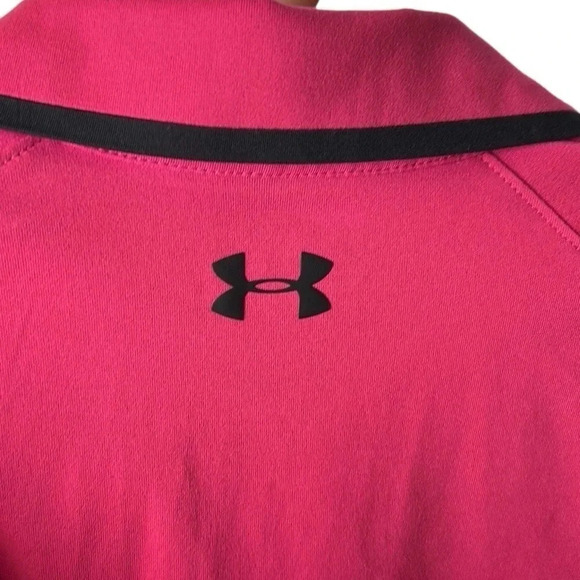 Under Armour Heat gear polo,golf shirt,men Large,Short sleeve , logo,stripes. - Picture 4 of 14